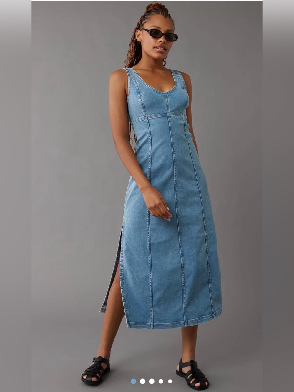 American Eagle Outfitters Light Blue Denim Maxi Dress - Picture 10 of 15